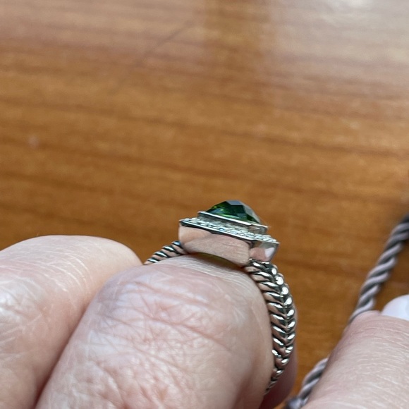 David Yurman Peridot & diamond ring - Picture 5 of 9